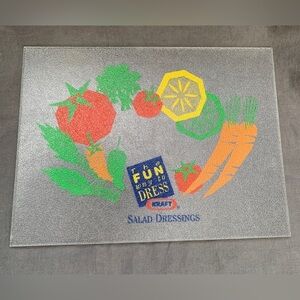 Retro Fun Way To Dress Kraft Salad Dressings Cutting Board Clear Plastic 12x9”
